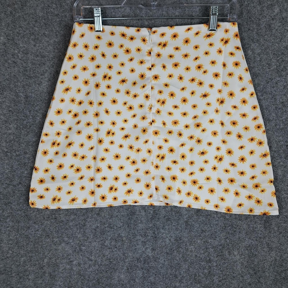 New We Wore What Daisy Print Floral Mini‎ Slip Skirt Ivory  Size Small